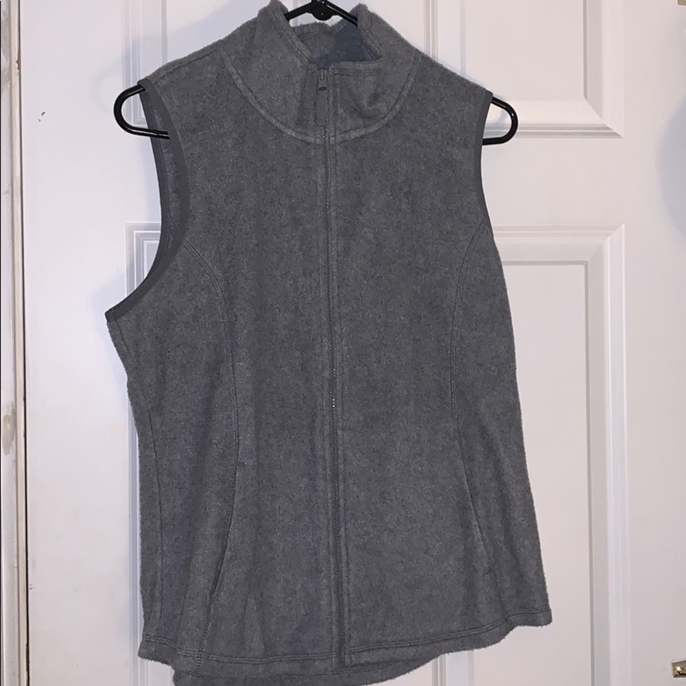 Grey Fleece Full Zip Vest